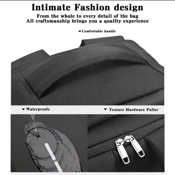 Sleek Black Anti-Theft Laptop Backpack with USB Port - Picture 5 of 13